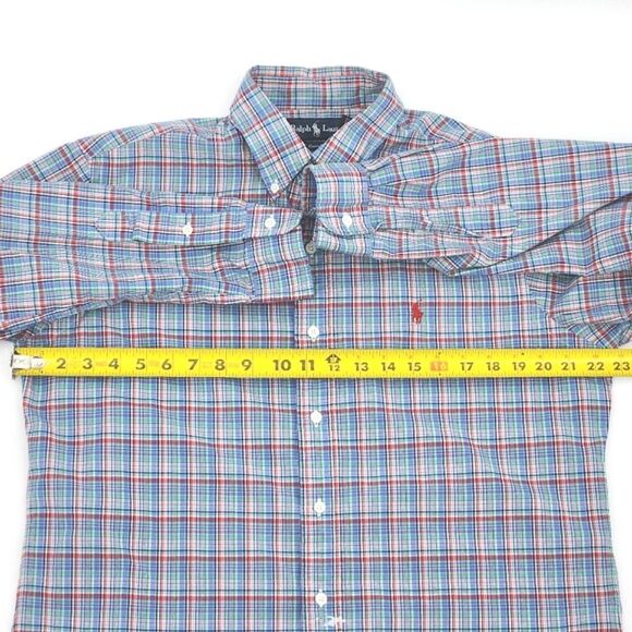 Ralph Lauren Shirt Mens Large Custom Fit Button Up Down Plaid Heritage Preppy - Picture 6 of 8